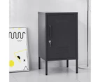 ArtissIn Bedside Table Metal Cabinet - Black