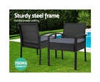 Gardeon 2PC Outdoor Dining Chairs Patio Furniture Rattan Lounge Chair Cushion Felix