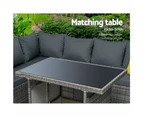 Gardeon Outdoor Dining Set Aluminum Table Chairs Wicker Setting Grey