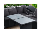 Gardeon Outdoor Dining Set Sofa Lounge Setting Chairs Table Ottoman Lawn Black