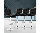 Bar Stools Set of 4 Adjustable Swivel Stool Kitchen Chairs Black