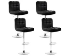 Bar Stools Set of 4 Adjustable Swivel Stool Kitchen Chairs Black