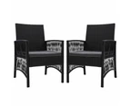 Gardeon 2PC Outdoor Dining Chairs Patio Furniture Wicker Lounge Chair Garden