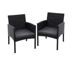 Gardeon 2PC Outdoor Dining Chairs Patio Furniture Rattan Lounge Chair XL Ezra