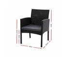 Gardeon 2PC Outdoor Dining Chairs Patio Furniture Rattan Lounge Chair XL Ezra