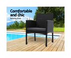 Gardeon 2PC Outdoor Dining Chairs Patio Furniture Rattan Lounge Chair XL Ezra