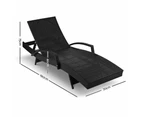 Gardeon 2PC Sun Lounge Wicker Lounger Outdoor Furniture Beach Chair Patio Adjustable Cushion Black