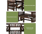 Gardeon Outdoor Garden Bench Loveseat Wooden Table Chairs Patio Furniture Charcoal