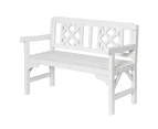 Gardeon Outdoor Garden Bench Wooden Chair 2 Seat Patio Furniture Lounge White