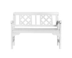 Gardeon Outdoor Garden Bench Wooden Chair 2 Seat Patio Furniture Lounge White