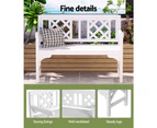 Gardeon Outdoor Garden Bench Wooden Chair 2 Seat Patio Furniture Lounge White