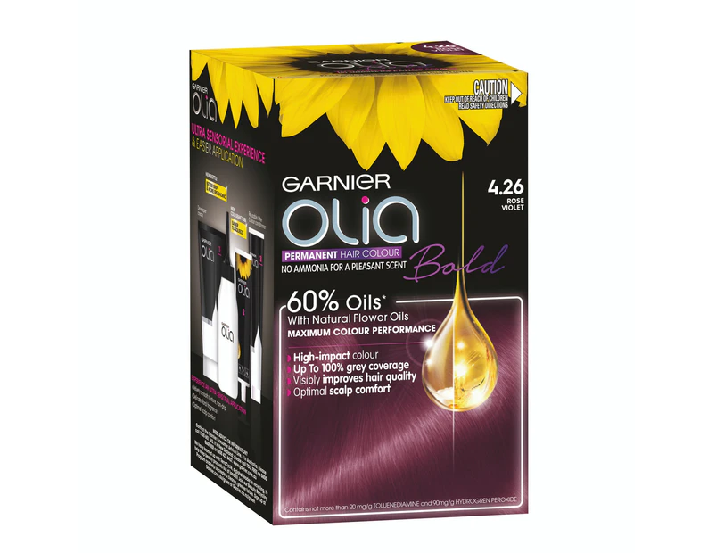 Garnier Olia Bold Permanent Hair Colour - 4.26 Rose Violet (Ammonia Free, Oil Based)