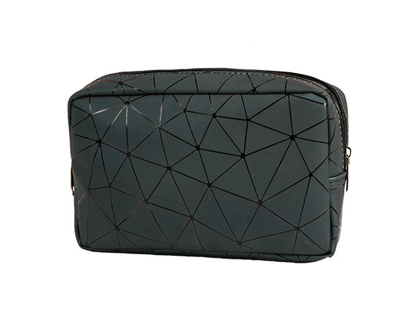 black*Makeup bag portable travel large capacity wash bag storage bag waterproof pu geometric diamond bag