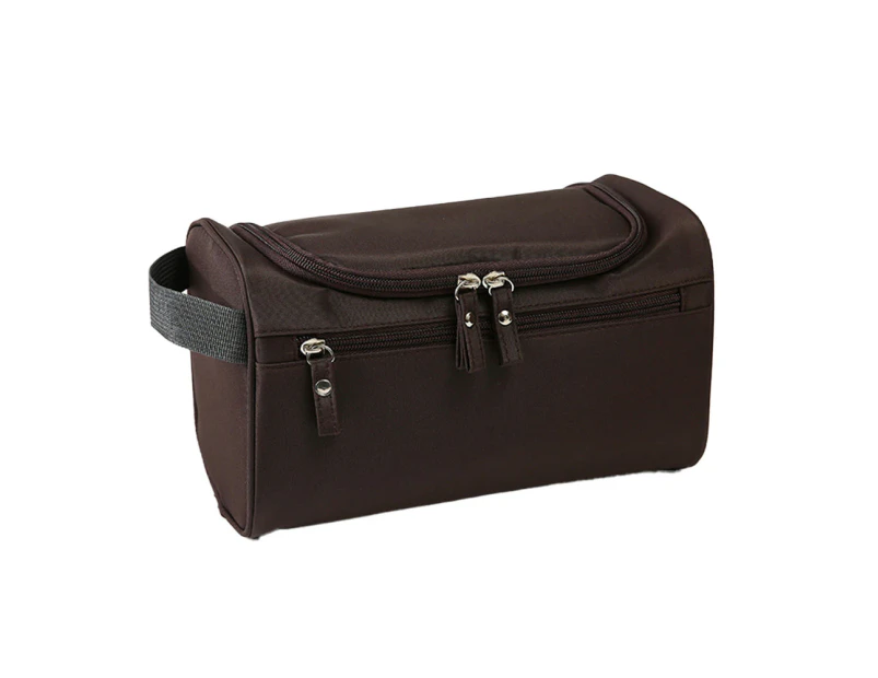 brown*Hanging travel wash bag for travel, waterproof make-up travel bag for full size toiletries,