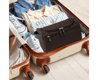 brown*Hanging travel wash bag for travel, waterproof make-up travel bag for full size toiletries,