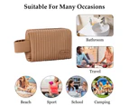 Brown*Women's cosmetic bag, skin care products storage bag, portable travel wash bag