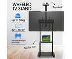 32"-75" Mobile TV Floor Stand Bracket Freestanding Television Mount w/ Shelf