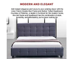 Linen Fabric Double Deluxe Bed Frame Grey