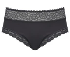 Today's Women Women's lsie Smooth Lace Mid Briefs 3-Pack - Blue/Light Pink/Charcoal