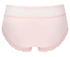 Today's Women Women's lsie Smooth Lace Mid Briefs 3-Pack - Blue/Light Pink/Charcoal
