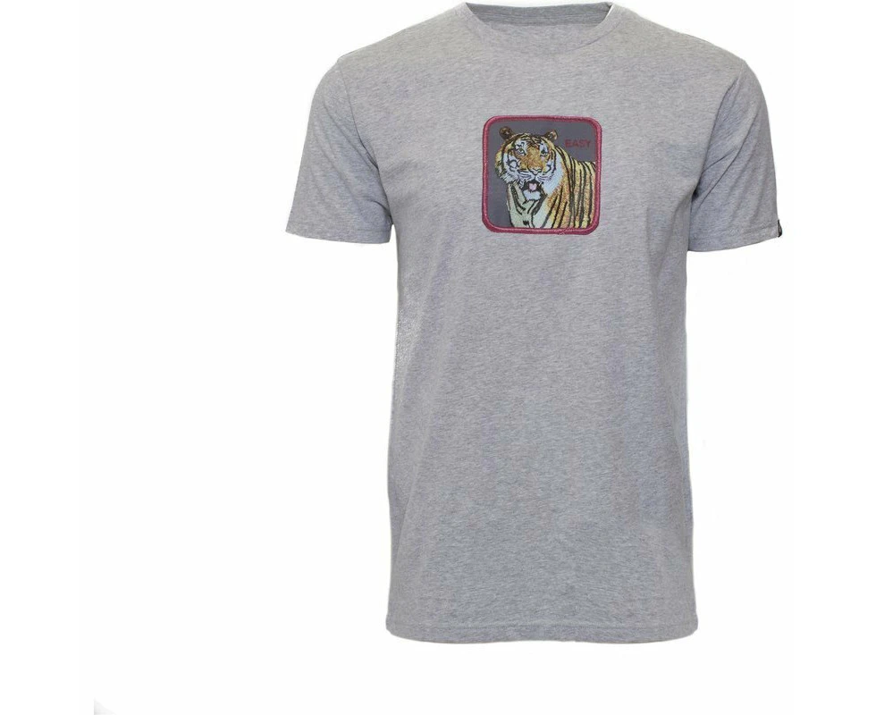 Goorin Bros The Animal Farm T Shirt Top Short Sleeve Tiger - Made in Portugal - Charcoal