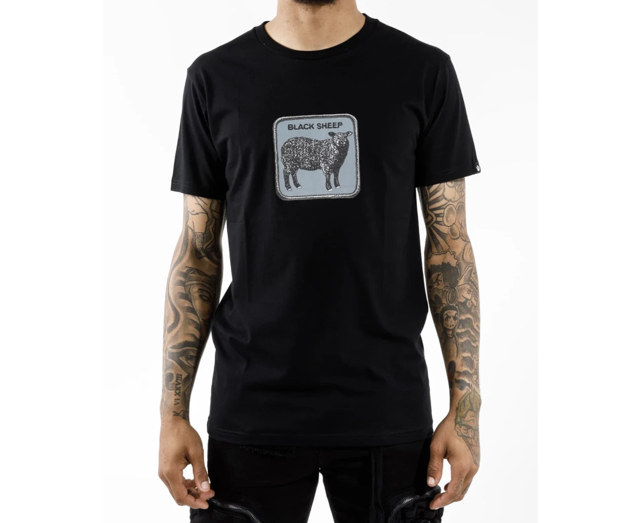 Goorin Bros The Animal Farm T Shirt Top Short Sleeve - Made in Portugal - Black Sheep