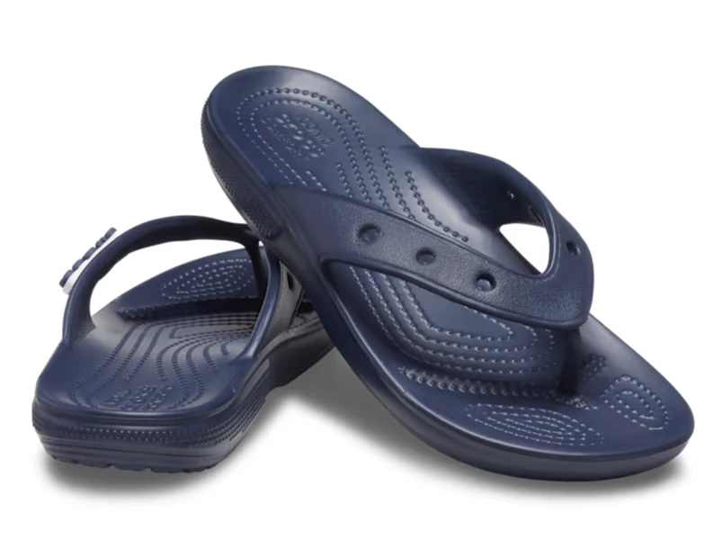 Crocs Mens Classic Flip Flops Comfortable Lightweight Sandal- Navy