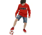 Liverpool FC Youth Boys Hoodie Jumper LFC YNWA Firebird Hoody - Red