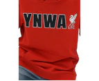 Liverpool FC Youth Boys Hoodie Jumper LFC YNWA Firebird Hoody - Red