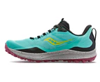Saucony Womens Peregrine 12 Shoes Runners Sneakers Running - Cool Mint/Acid