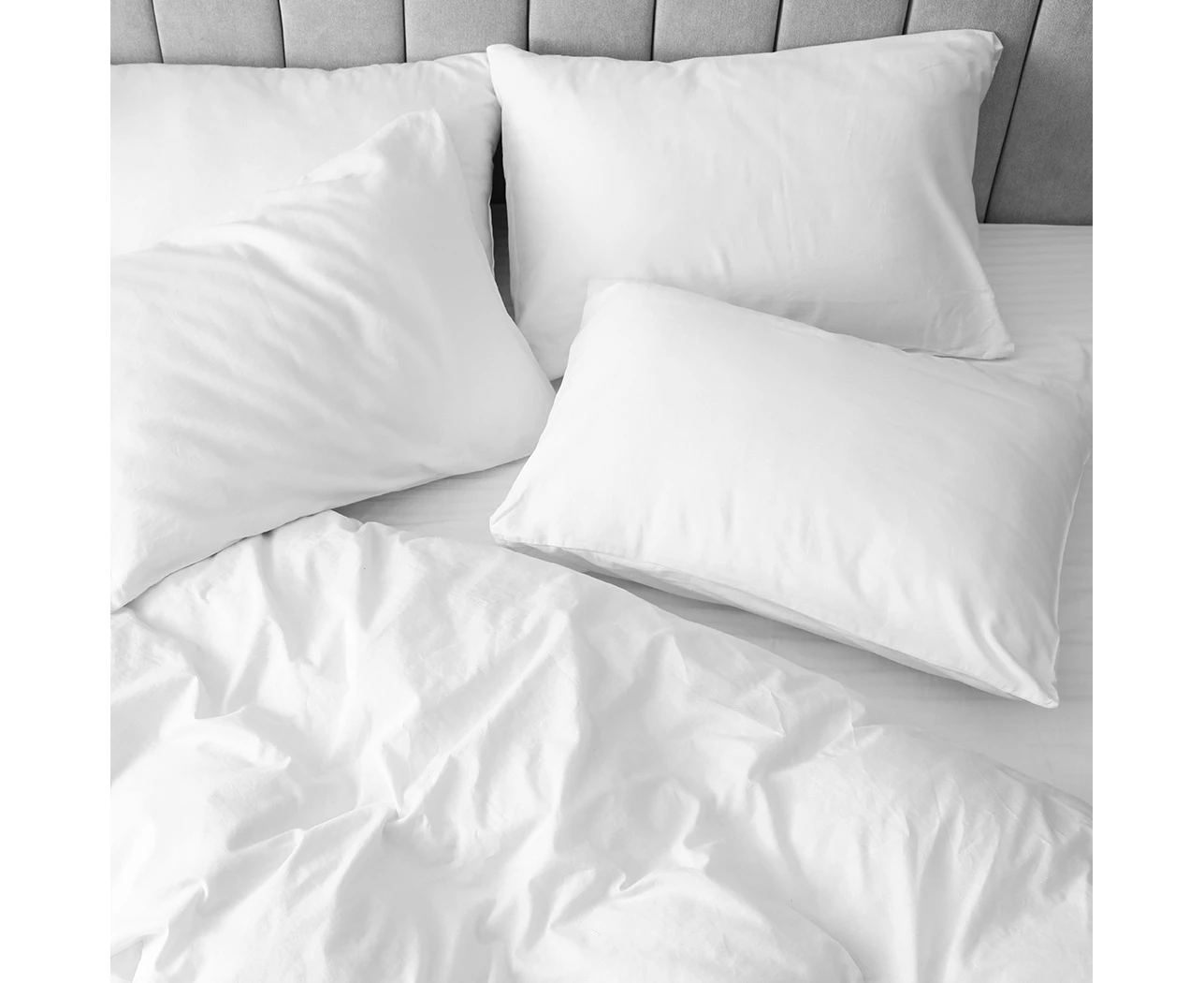 Dreamz Pillows Bed 4 Pack Home Hotel Soft Family Cotton Cover Standard Size Firm