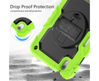 WASSUP iPad Mini 6th Gen 8.3 inch 2021 Drop Protection Case With Screen Protector 360 Rotating Hand Strap Stand & Shoulder Strap-Black&Green