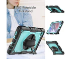 WASSUP Samsung Galaxy Tab A7 Lite 8.7 inch 2021 Drop Protection Case With Screen Protector 360 Rotating Hand Strap Stand & Shoulder Strap-SkyBlue&Black