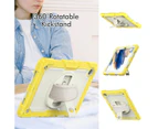 WASSUP Samsung Galaxy Tab A8 10.5 inch 2022 Drop Protection Case With Screen Protector 360 Rotating Hand Strap Stand & Shoulder Strap-Beige&Yellow