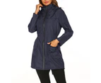 ICB Women's Midi-Length Rain Jacket - Navy