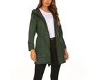 ICB Women's Midi-Length Rain Jacket - Dark Green