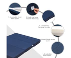 Giantex 4-Fold Sponge Mattress Folding Sleeping Futon Portable Sofa Bed Guests Floor Mat Queen Size Navy