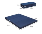 Giantex 4-Fold Sponge Mattress Folding Sleeping Futon Portable Sofa Bed Guests Floor Mat Queen Size Navy