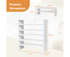 Giantex 3PCS 2-tier Stackable Shoe Rack Horizontal Organizer Open Design Free Combination Storage Shelf White