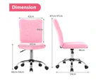 Giantex Accent Office Chair Armless Leisure Chair Faux Fur Height Adjustable Computer Desk Chair Study Office Pink