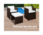 Gardeon Outdoor Dining Set 11 Piece Wicker Table Chairs Setting - Brown
