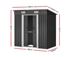 Giantz Garden Shed 1.94x1.21M w/Metal Base Sheds Outdoor Storage Tool Steel House Sliding Door