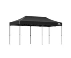 Instahut Gazebo Pop Up Marquee 3x6m Folding Tent Wedding Outdoor Camping Canopy Gazebos Shade Black