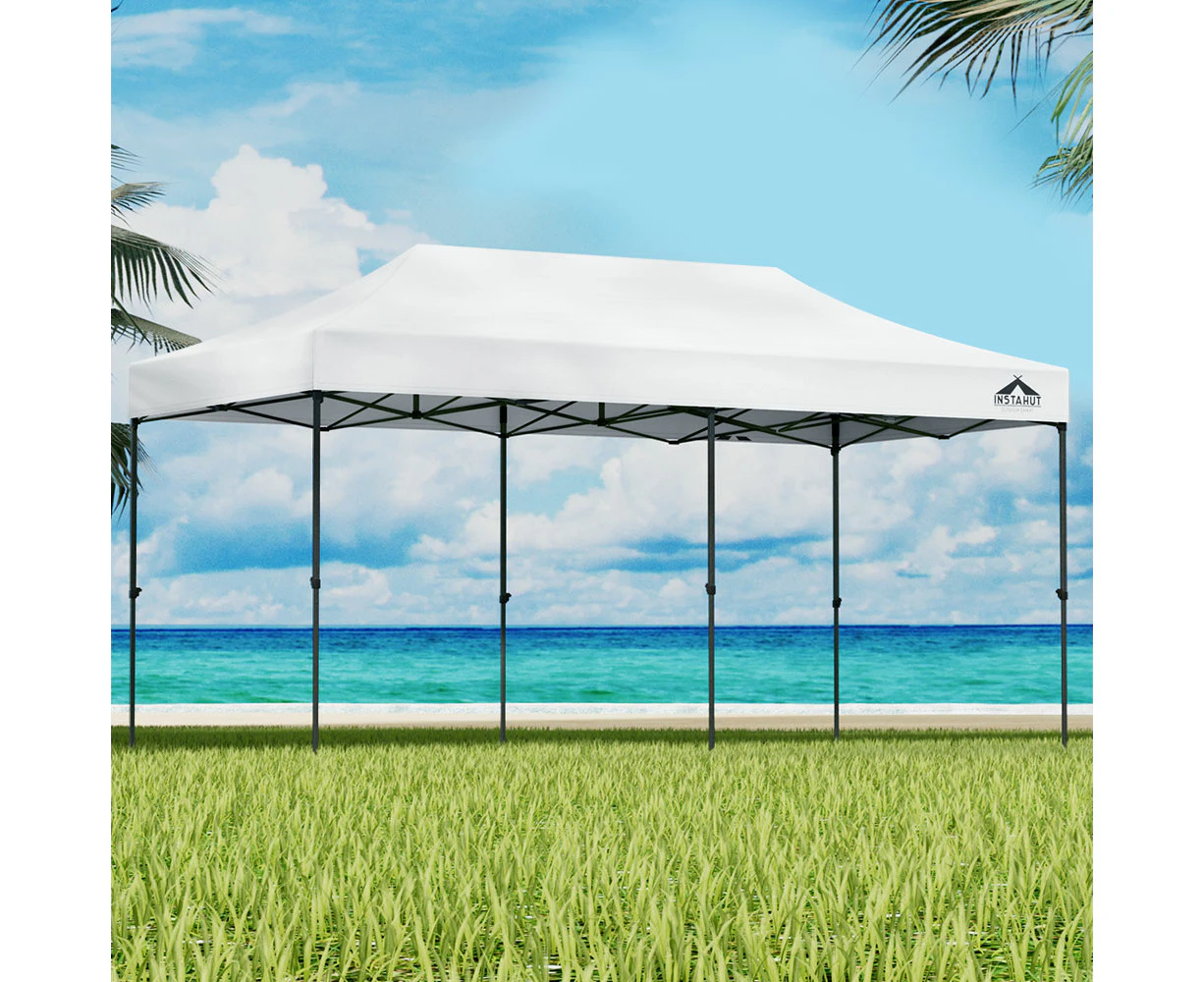 Instahut Gazebo Pop Up Marquee 3x6m Folding Tent Wedding Outdoor Camping Canopy Gazebos Shade White