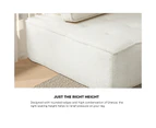 Oikiture 2PCS Modular Sofa Lounge Chair Armless TOFU Back Sherpa White