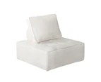 Oikiture 2PCS Modular Sofa Lounge Chair Armless TOFU Back Sherpa White