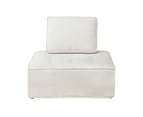 Oikiture 2PCS Modular Sofa Lounge Chair Armless TOFU Back Sherpa White