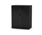 Tambour Sliding Door Storage Cabinet Metal - 1025H x 900W - black, none, none