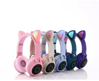 Cute Led Wireless Bluetooth 5.0 Headphones Kids Headset - Blue