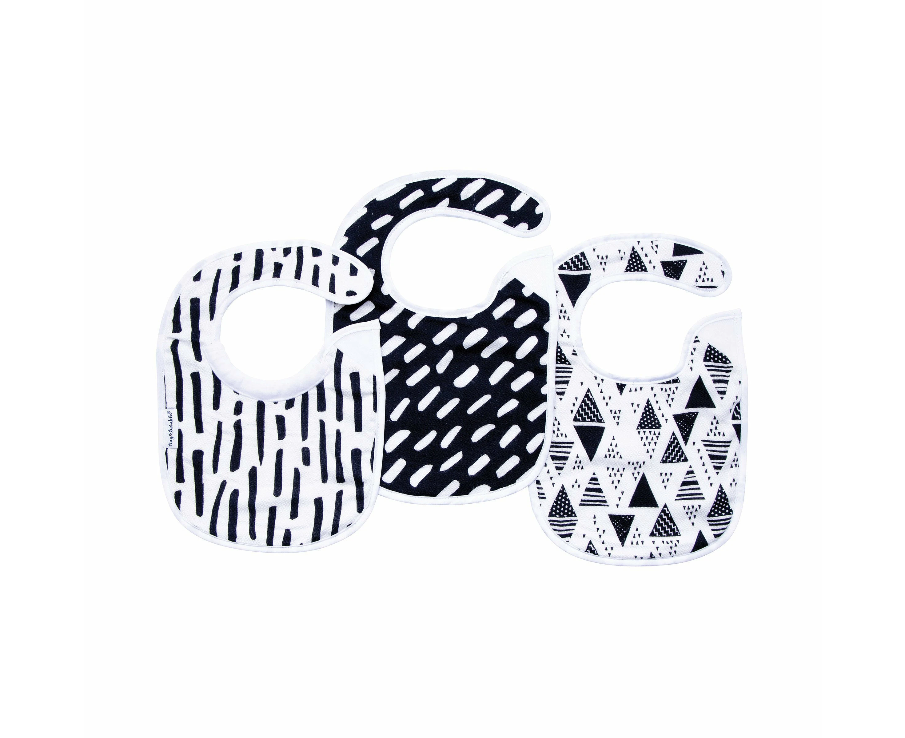 Tiny Twinkle - Feeder Bib - Black & White Set of 3